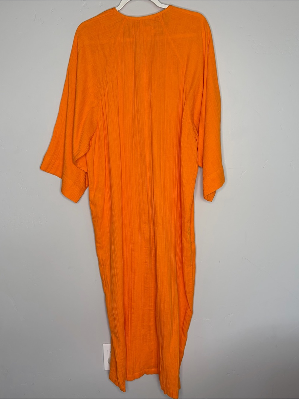 Mara Hoffman Phoebe Crinkled Cotton Gauze Maxi Dress Orange XS‎ - Picture 12 of 13